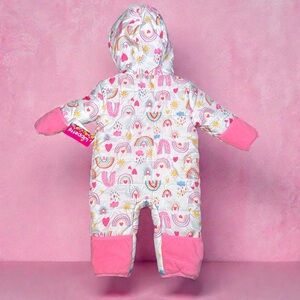 NEW! Wippette One Piece Baby Girls Snowsuit Pink Size 9m